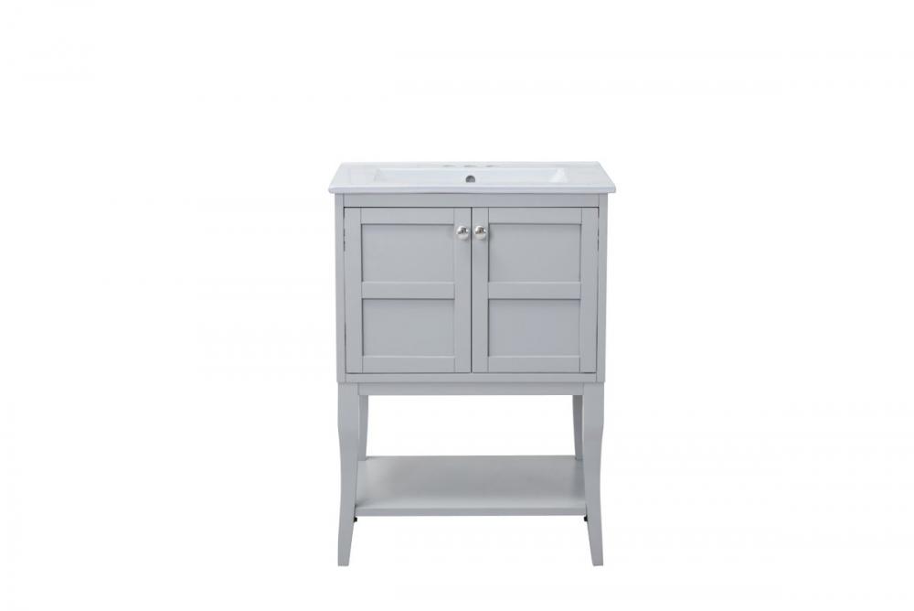 2 Doors Cabinet 24 In.x18 In.x34 In. in Grey