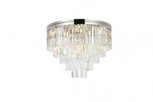  1201F32PN/RC - Sydney 17 Light Polished Nickel Flush Mount Clear Royal Cut Crystal