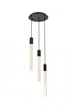 Elegant 2067D16BK - Weston 3 Lights Pendant in Black