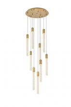 Elegant 2067D24SG - Weston 9 Lights Pendant in Satin Gold