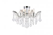 Elegant 2800F18C/RC - Maria Theresa 4 Light Chrome Flush Mount Clear Royal Cut Crystal