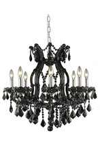 Elegant 2800D26B/RC - Maria Theresa 9 light Black Chandelier