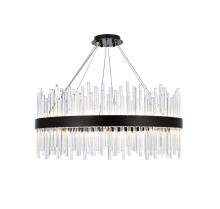 Elegant 3000D32BK - Dallas 32 Inch Round Crystal Pendant in Black