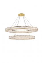 Elegant 3503D40G - Monroe Integrated LED Light Gold Chandelier Clear Royal Cut Crystal