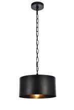 Elegant LD6015D15BK - Miro Collection Pendant D15 H9.25 Lt:1 Vintage Black Finish