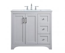 Elegant VF17036GR - 36 Inch Single Bathroom Vanity in Grey