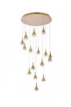 Elegant 3816D36SG - Amherst 36 Inch LED Chandelier in Satin Gold