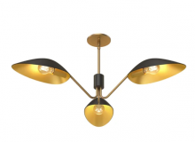 Alora Lighting PD550336MBAG - Oscar 36-in Aged Gold/Matte Black 3 Lights Pendant