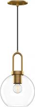 Alora Lighting PD601608AGCL - Soji 8-in Aged Gold/Clear Glass 1 Light Pendant