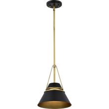 Nuvo 60/7767 - Adina 1 Light Small Pendant; Matte Black and Natural Brass Finish