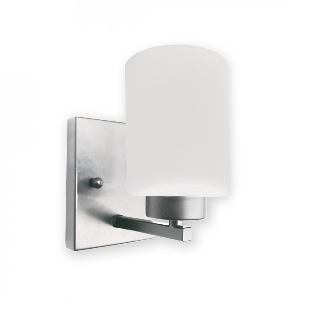 1-Light White Glass Sconce - NK