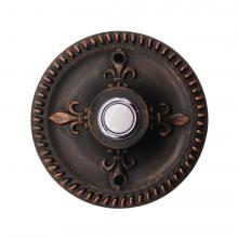 HOMEnhancements 21180 - Doorbell Button - Round - Fleur-de-lis-RB