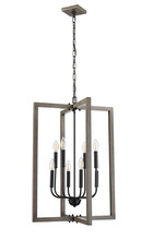 HOMEnhancements 70121 - Vivio Roxton 8-Light Entry - MB with Wood Style Accents