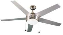 HOMEnhancements 18821 - 5-Blade Contemporary NK Ceiling Fan - Silver/Walnut Blades