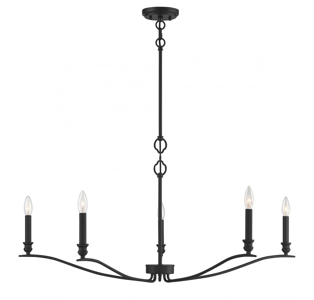 5-Light Chandelier in Matte Black