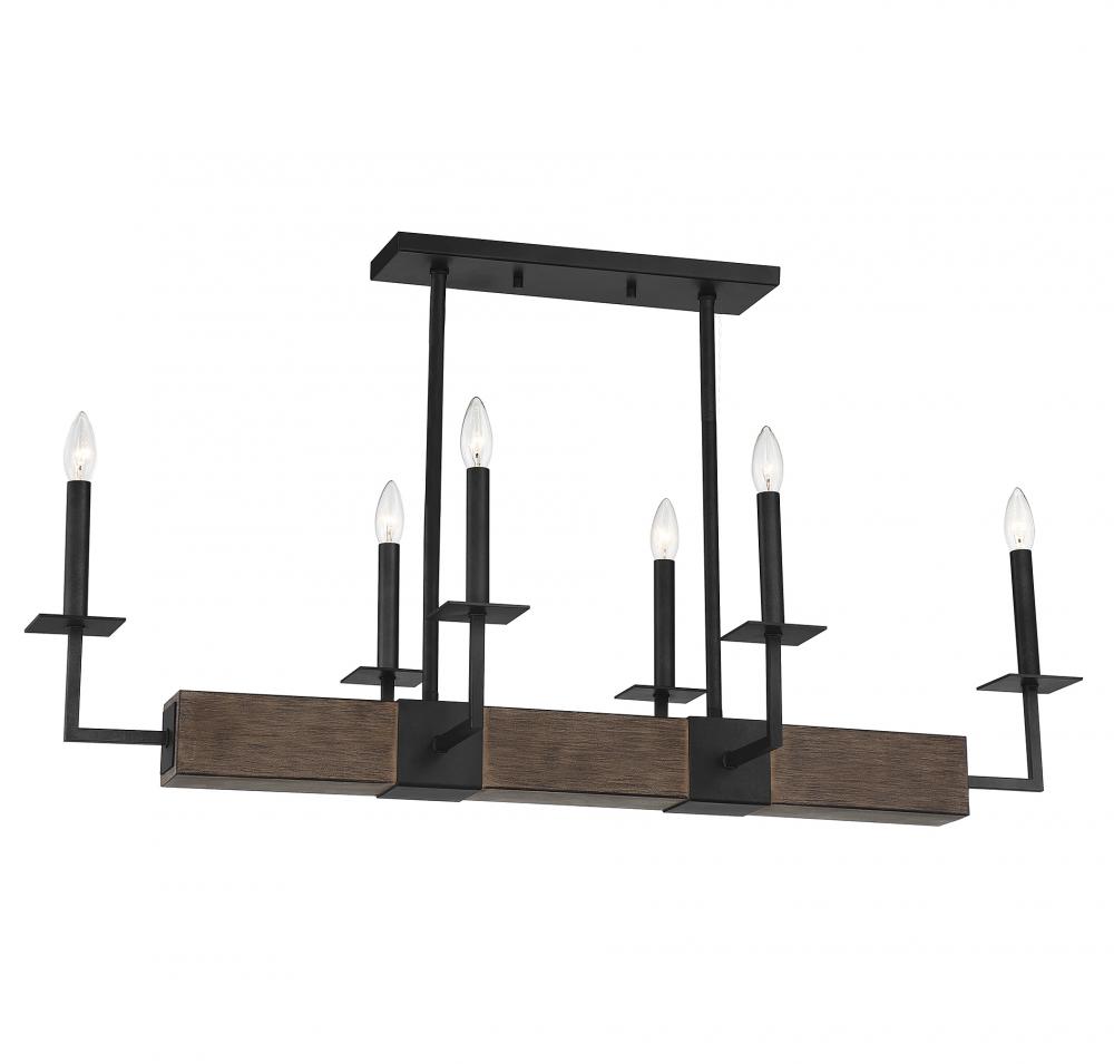 6-Light Linear Chandelier in Remington