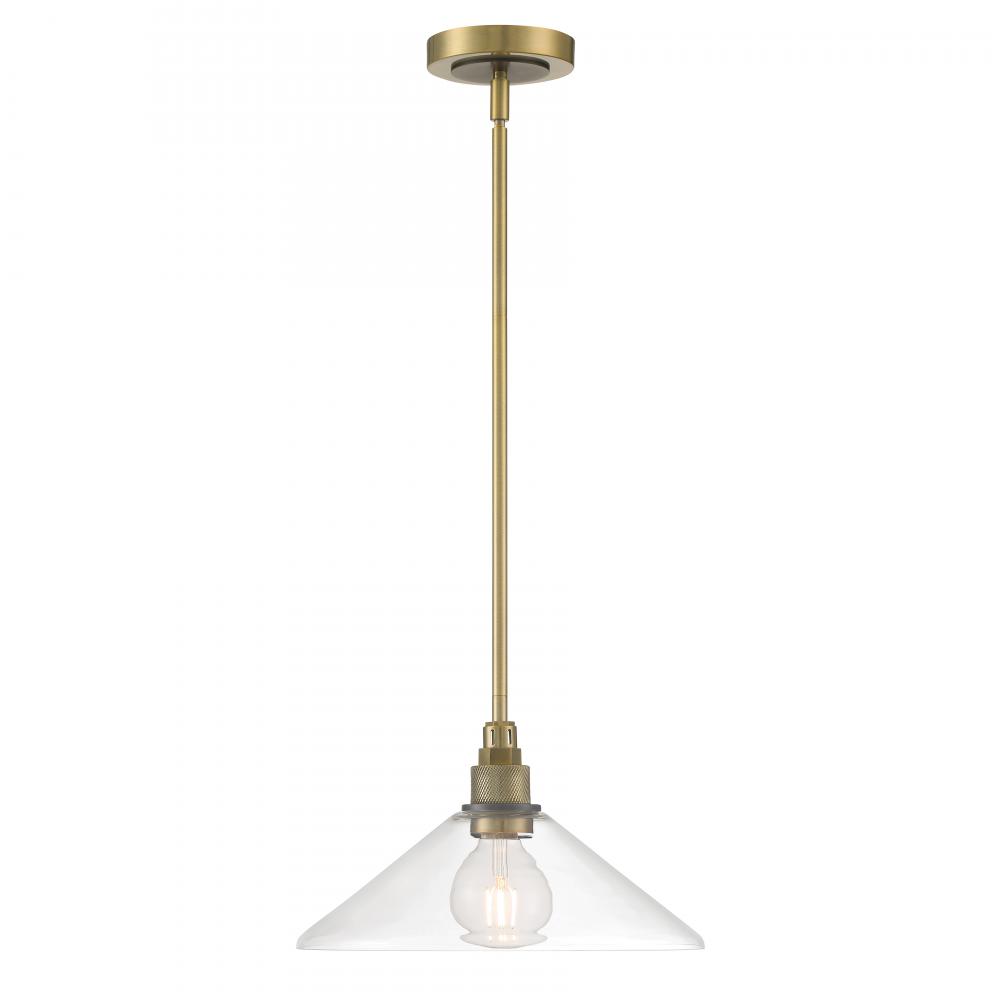 Charis 12.5'' Wide 1-Light Pendant - Antique Brass with Oil Rubbed Bronze