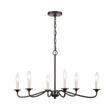 ELK Home EC89689/6 - Quinn 30'' Wide 6-Light Chandelier - Old Bronze